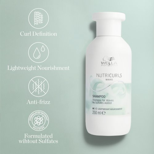 Wella Professionals NutriCurls Shampoo for Waves Lengvas šampūnas banguotiems plaukams 250ml