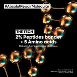 L'Oréal Professionnel Serie Expert Absolut Repair Molecular Shampoo Molekulinę struktūrą atstatantis šampūnas pažeistiems plaukams 300ml