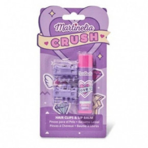 Martinelia Crush Hair Clips & Lip Balm Huulepalsam ja juukseklambrite komplekt Blueberry