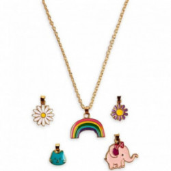 Martinelia Necklaces Set Vaikiška grandinėlė su papildomais pakabukais Rainbow