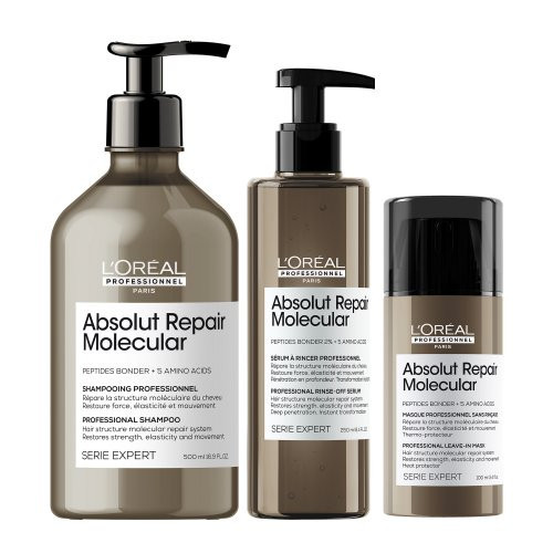 L'Oréal Professionnel Serie Expert Absolut Repair Molecular Kit Plaukų molekulinę struktūrą atstatančių priemonių rinkinys Rinkinys