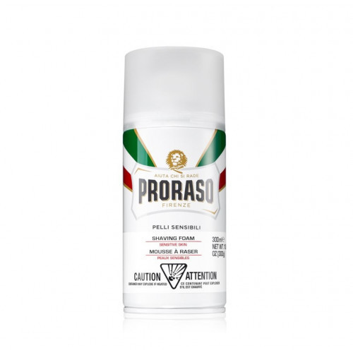 Proraso White Pelli Sensibili Shaving Foam Jautrios odos skutimosi putos 50ml