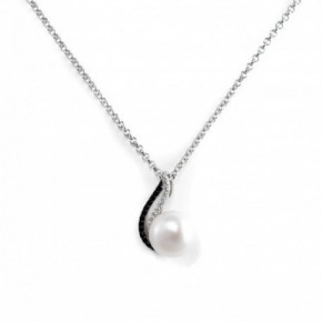 Nilly Silver Necklace With Pearl Pendant (Ag925) KS319473