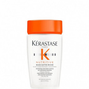 Kérastase Nutritive Bain Satin Riche Shampoo Maitinamasis šampūnas labai sausiems plaukams 80ml
