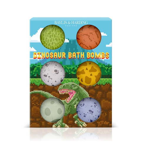 Baylis & Harding Dinosaur 6 Bath Bombs Gift Set Vonios burbulų rinkinys vaikams