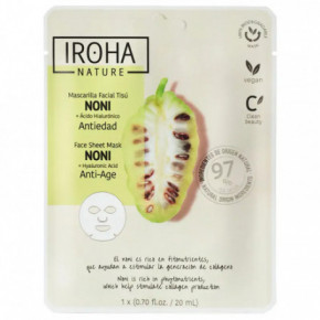 IROHA Anti-Age Face Sheet Mask With Noni & Hyaluronic Acid Pinguldav näomask 20ml