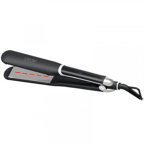OSOM Professional Infrared Hair Straightener Plaukų tiesintuvas su infraraudonaisiais spinduliais plačiomis plokštelėmis - pažeista pakuotė Black