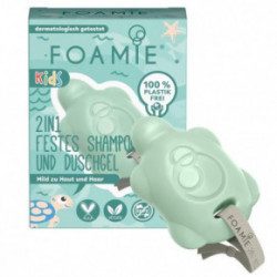 Foamie Kids 2 in 1 Shower Body Bar For Kids Turtelly Cool Kietasis prausiklis plaukams ir odai vaikams 80g