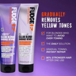 Fudge Professional Everyday Clean Blonde Damage Rewind Conditioner Palaipsniui tonuojantis kondicionierius 250ml