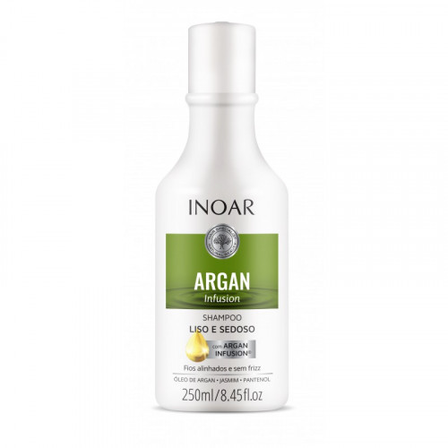 Inoar Argan Infusion Smooth and Silky Shampoo Glotnių ir švelnių plaukų šampūnas 500ml