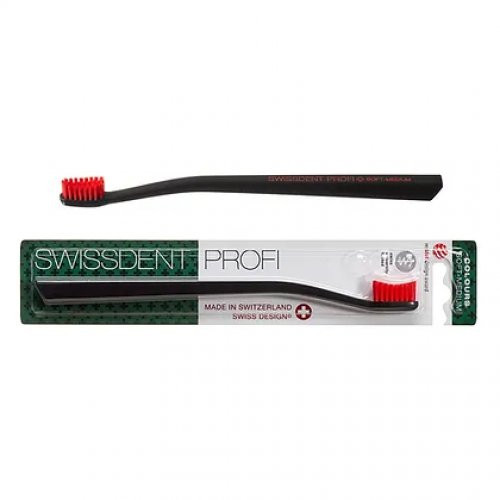 Swissdent Profi Colours Soft-Medium Vidutinio švelnumo dantų šepetėlis White