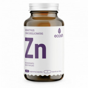 Ecosh ZINC Diglycinate Bioactive Bioaktyvus Cinkas 90 kapsulių