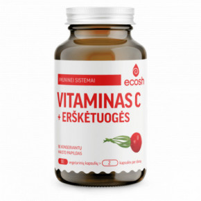 Ecosh Vitamin C Vitamīns C ar mežrozītēm 90 kapsulas