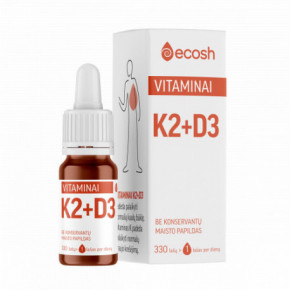 Ecosh Vitamins K2 + D3 Vitamiinid K2 + D3 (2000IU) 10ml