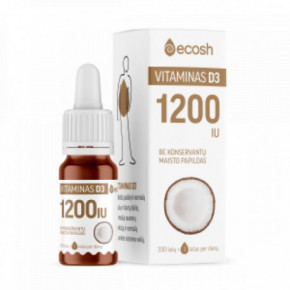 Ecosh Vitamin D3 with Coconut D3-vitamiin kookosõliga 1200IU 10ml