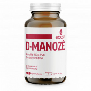 Ecosh D-Mannose Food Supplement Maisto papildas D-manozė 90 kapsulių