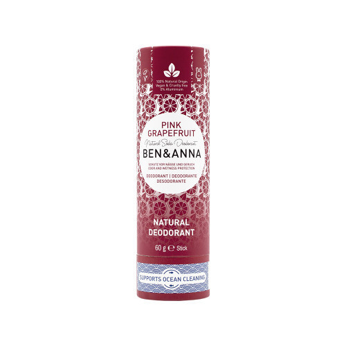 Ben&Anna Deodorant Papertube Pink Grapefruit Dezodorantas popierinėje pakuotėje 60g