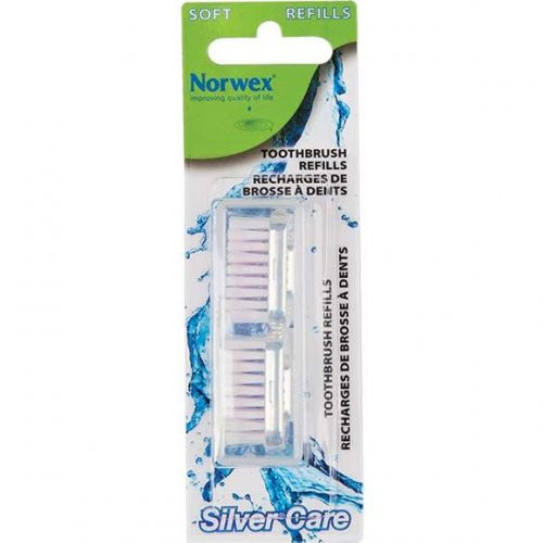 Norwex Adult Silver Care Toothbrush Refills Dantų šepetėlio atsarginės galvutės 2 vnt.