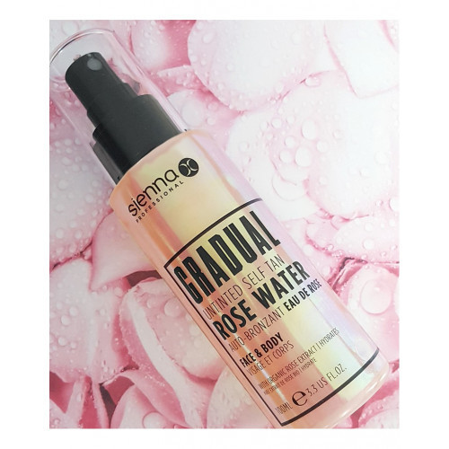 Sienna X Gradual Untinted Self Tan Rose Water Palaipsninis bespalvis savaiminio įdegio rožių vanduo 100ml