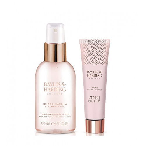 Baylis & Harding Jojoba, Vanilla & Almond Oil Luxury Instant Glam Gift Set Prabangus kūno priežiūros priemonių rinkinys 95ml + 12ml
