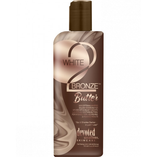 Devoted Creations White 2 Bronze Butter Dark Tanning Lotion Įdegį skatinantis losjonas 250ml