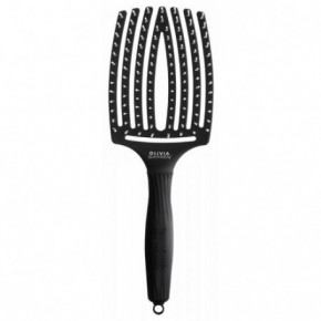 Olivia Garden Fingerbrush Curved & Vented Paddle Brush Lenktas kiauryminis plaukų šepetys Large