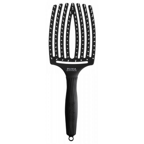 Olivia Garden Fingerbrush Curved & Vented Paddle Brush Lenktas kiauryminis plaukų šepetys Large