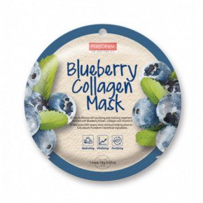 Purederm Blueberry Collagen Mask Mustikaekstraktiga näomask 18g