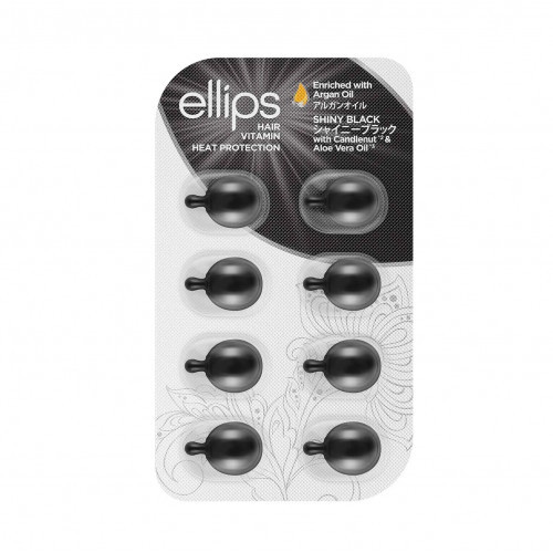 Ellips Shiny Black Hair Treatment Vitamins Tepami vitaminai tamsių plaukų priežiūrai 50x1ml