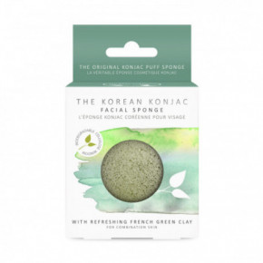 The Konjac Sponge Konjac Facial Puff Sponge with Refreshing French Green Clay Näo käsn