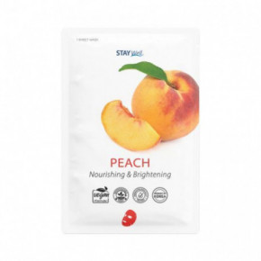 STAY WELL Climate Neutral Hydrating & Firming Sheet Mask Peach Drėkinanti ir stangrinanti veido kaukė 1 vnt.