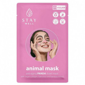 STAY WELL Animal Mask Anti-Aging Panda Drėkinanti veido kaukė 1 vnt.