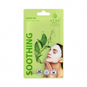 STAY WELL Classic Mask Soothing Green Tea Raminanti veido kaukė 1vnt.