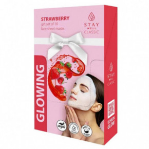 STAY WELL Classic Mask Glowing Strawberry Švytėjimo suteikianti veido kaukė 10x22g