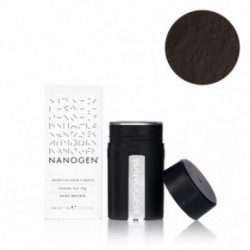 Nanogen Keratin Hair Fibres Dark Brown Tamsiai ruda plaukų pudra - skaidulos 30g