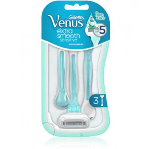 Gillette Venus Extra Smooth Sensitive Vienkartiniai skustuvai 3 vnt.