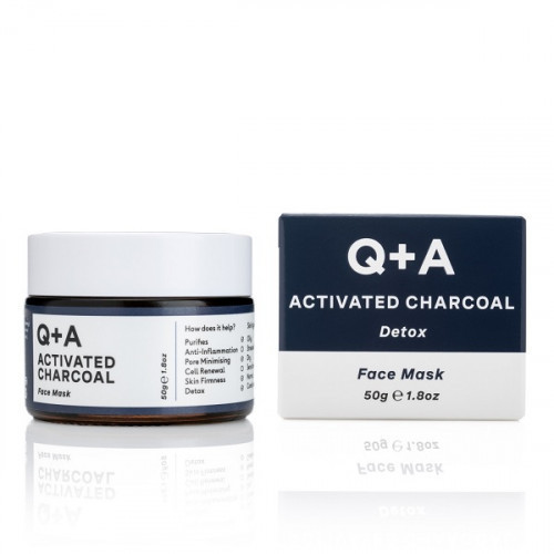 Q+A Activated Charcoal Detox Face Mask Valomoji veido kaukė su aktyvuota anglimi 50g