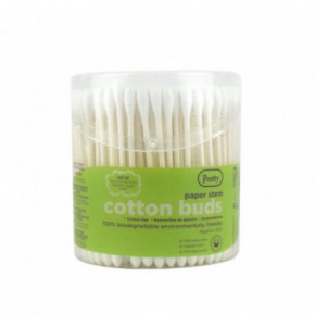 Pretty 100% Biodegradable Paper Stem Cotton Buds Ausu vātes kociņi 200 pcs.