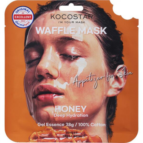 Kocostar Waffle Mask Honey Veido kaukė 1 vnt.