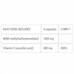 Ecosh MSM + Vitamin C Maisto papildas MSM + vitaminas C 160 kapsulių