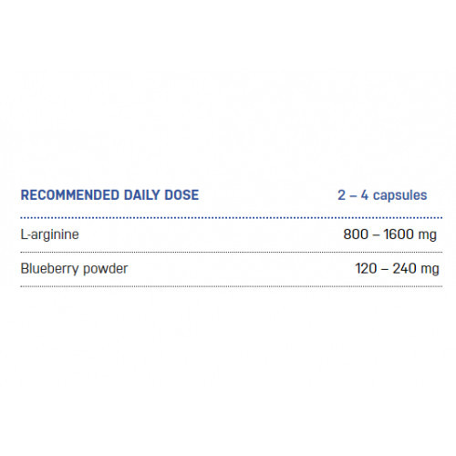 Ecosh L-Arginine With Blueberry Maisto papildas L-argininas su mėlynėmis 90 kapsulių