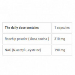 Ecosh N-Acetil Maisto papildas NAC su erškėtuogėmis 90 kapsulių