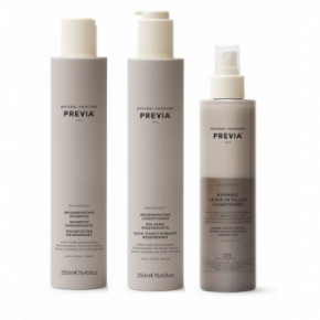 PREVIA Regenerating Set with Biphasic Leave-In Filler Conditioner Juukseid taastav komplekt