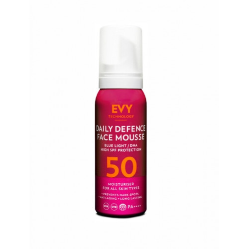 EVY Technology Daily Defence Face Mousse SPF50 Putos ypatingai veido apsaugai nuo saulės 75ml