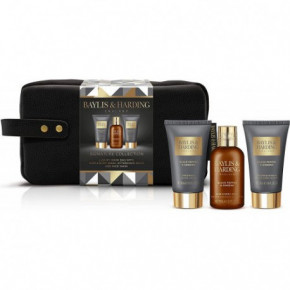 Baylis & Harding Signature Men's Black Pepper & Ginseng Gift Set Kūno priežiūros priemonių rinkinys vyrams su kosmetine