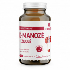 Ecosh D-Mannose Food Supplement Toidulisand D-Mannoos 60 kapslit