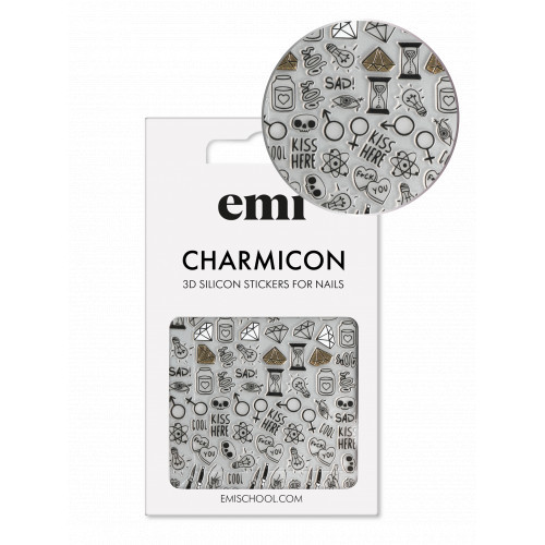 E.Mi Charmicon Silicone Stickers Lipdukai nagams #170 Zipper