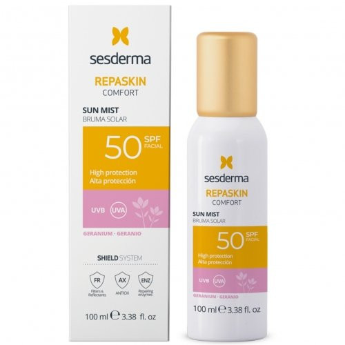 Sesderma Repaskin Comfort Facial Sun Mist SPF50 Apsauginė veido dulksna 100ml