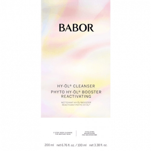 Babor HY-ÖL Cleanser & Phyto HY-ÖL Booster Reactivating Veido valymo rinkinys brandžiai odai 100ml+200ml