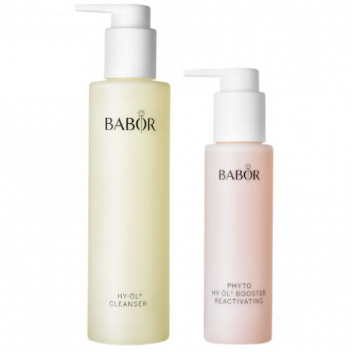 Babor HY-ÖL Cleanser & Phyto HY-ÖL Booster Reactivating Veido valymo rinkinys brandžiai odai 100ml+200ml